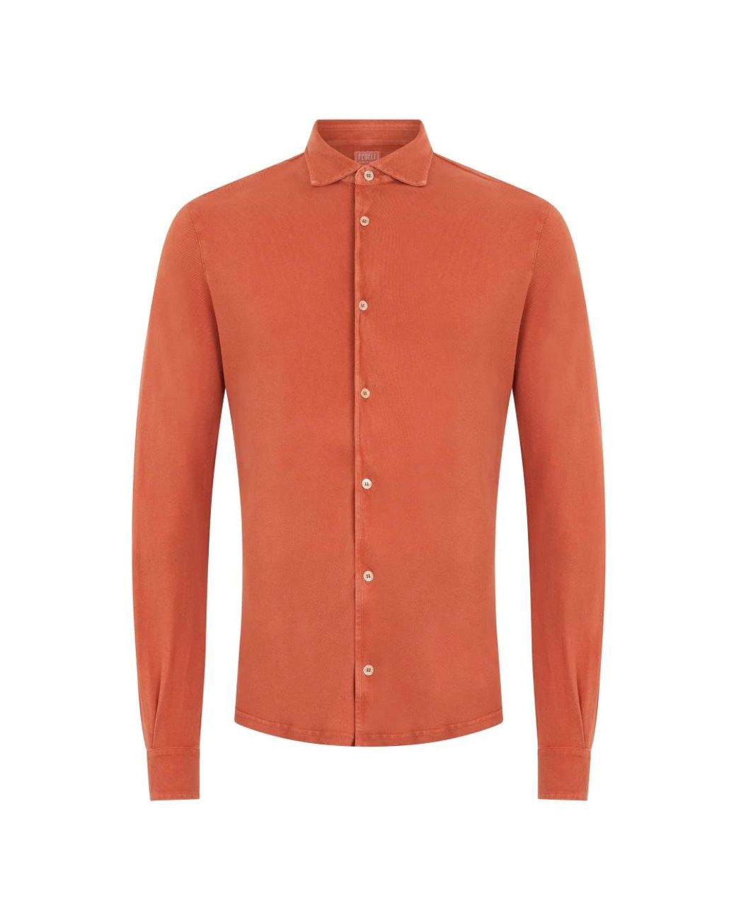 Fedeli Orange Casual Shirts for men