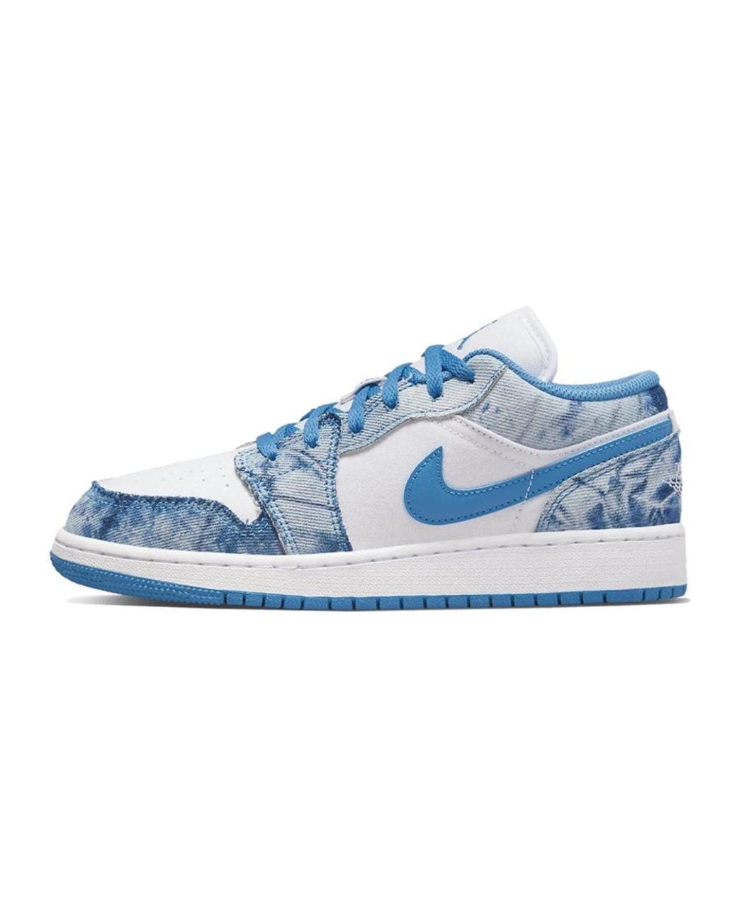 Nike Blue Niedrige Gewaschene Denim Sneakers
