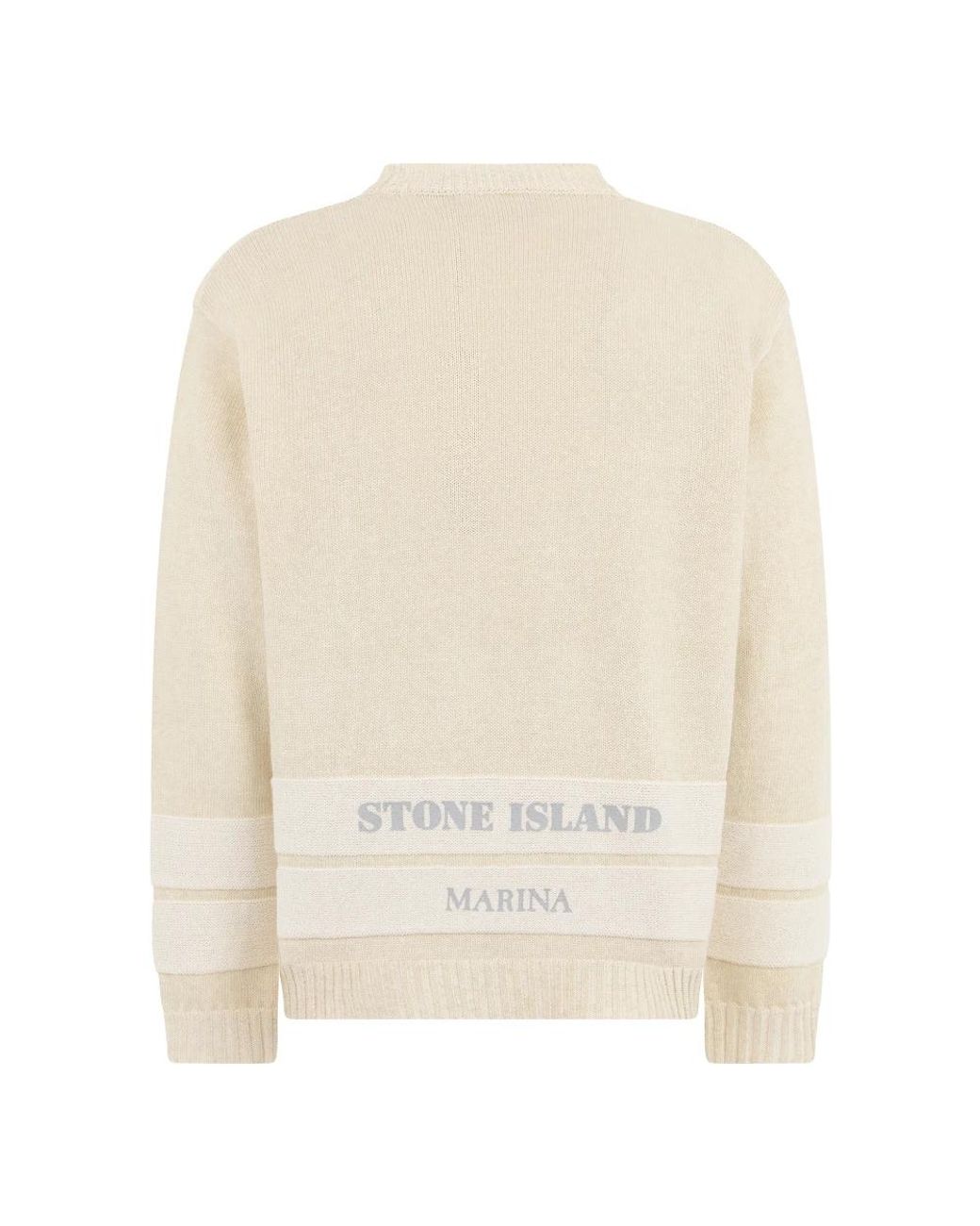 Stone Island Natural Round-Neck Knitwear for men