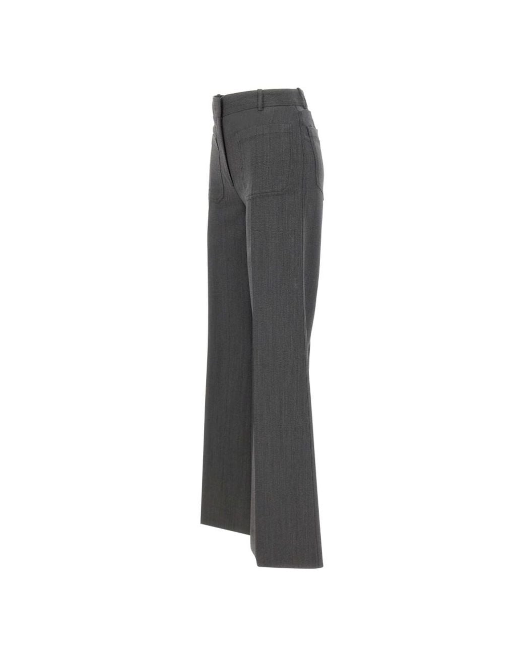 Victoria Beckham Gray Wide Trousers