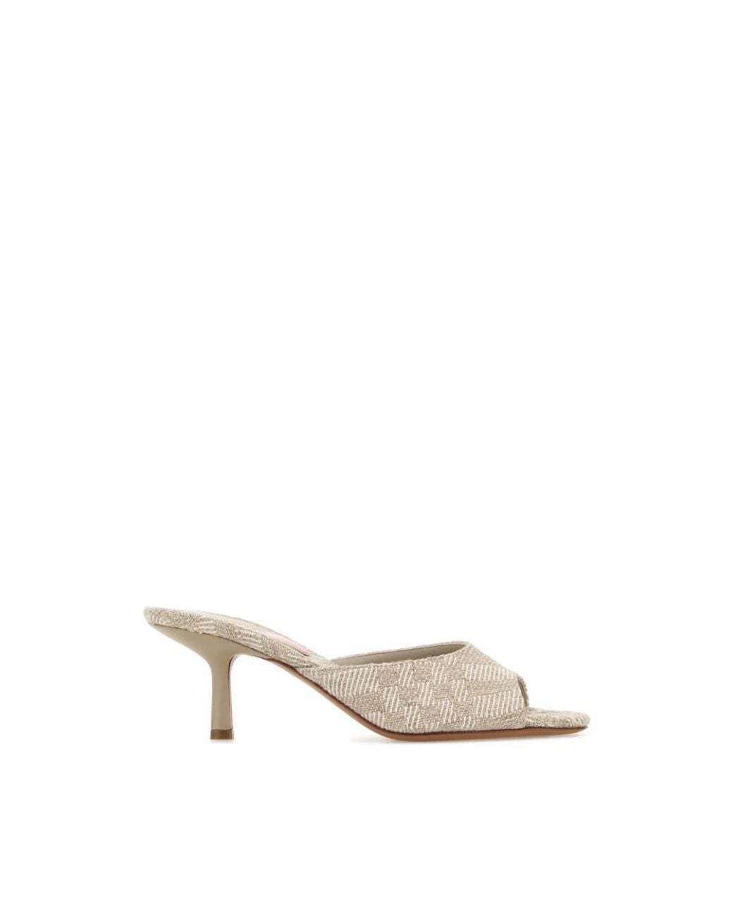Burberry Natural Heeled Mules