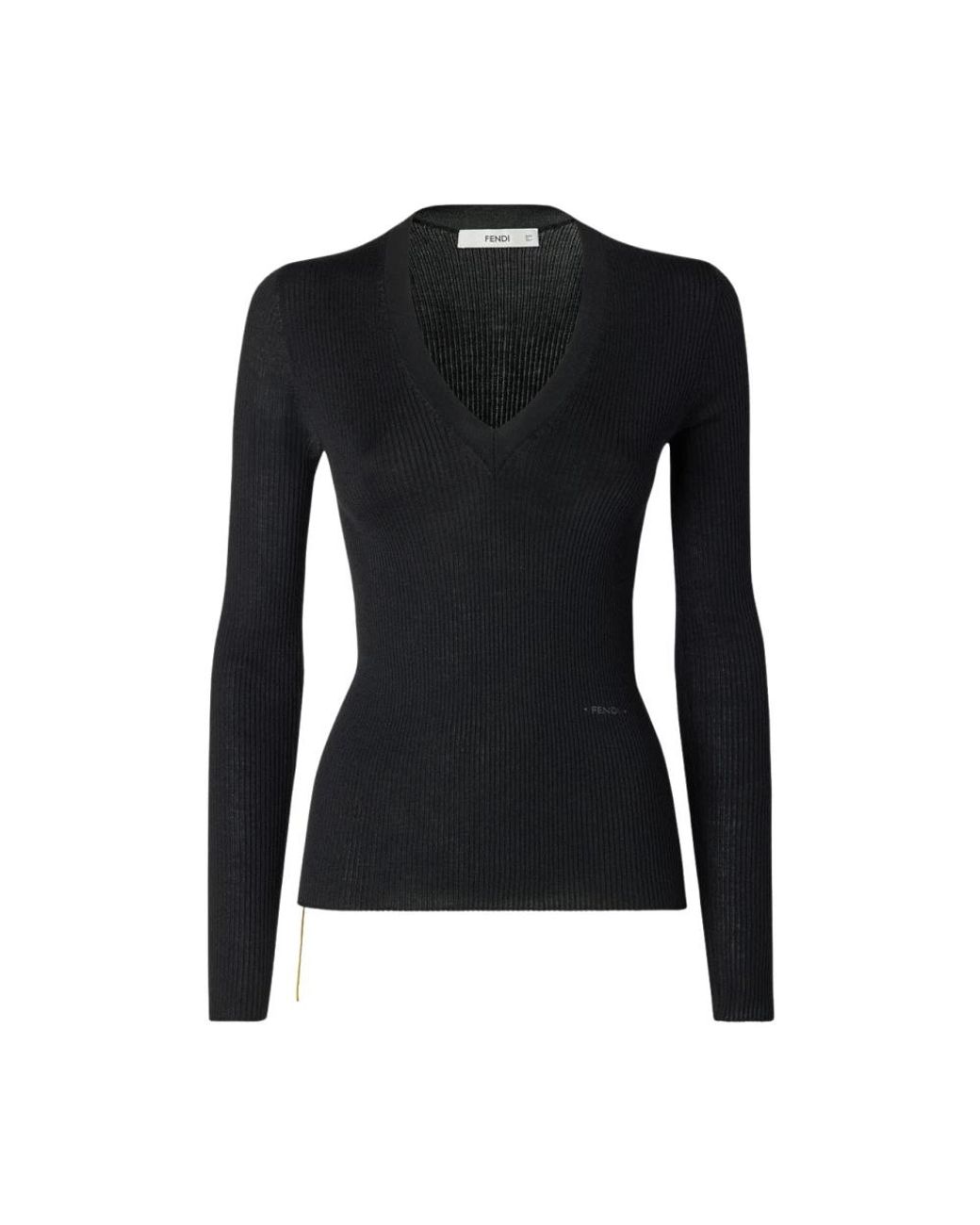 Fendi Black V-Neck Knitwear