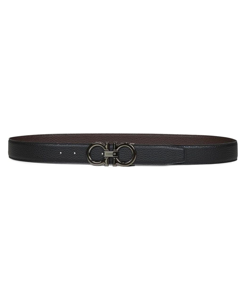 Ferragamo Accessoires ,Zwart ,Leer Reversible Gancini Belt in het Black voor heren