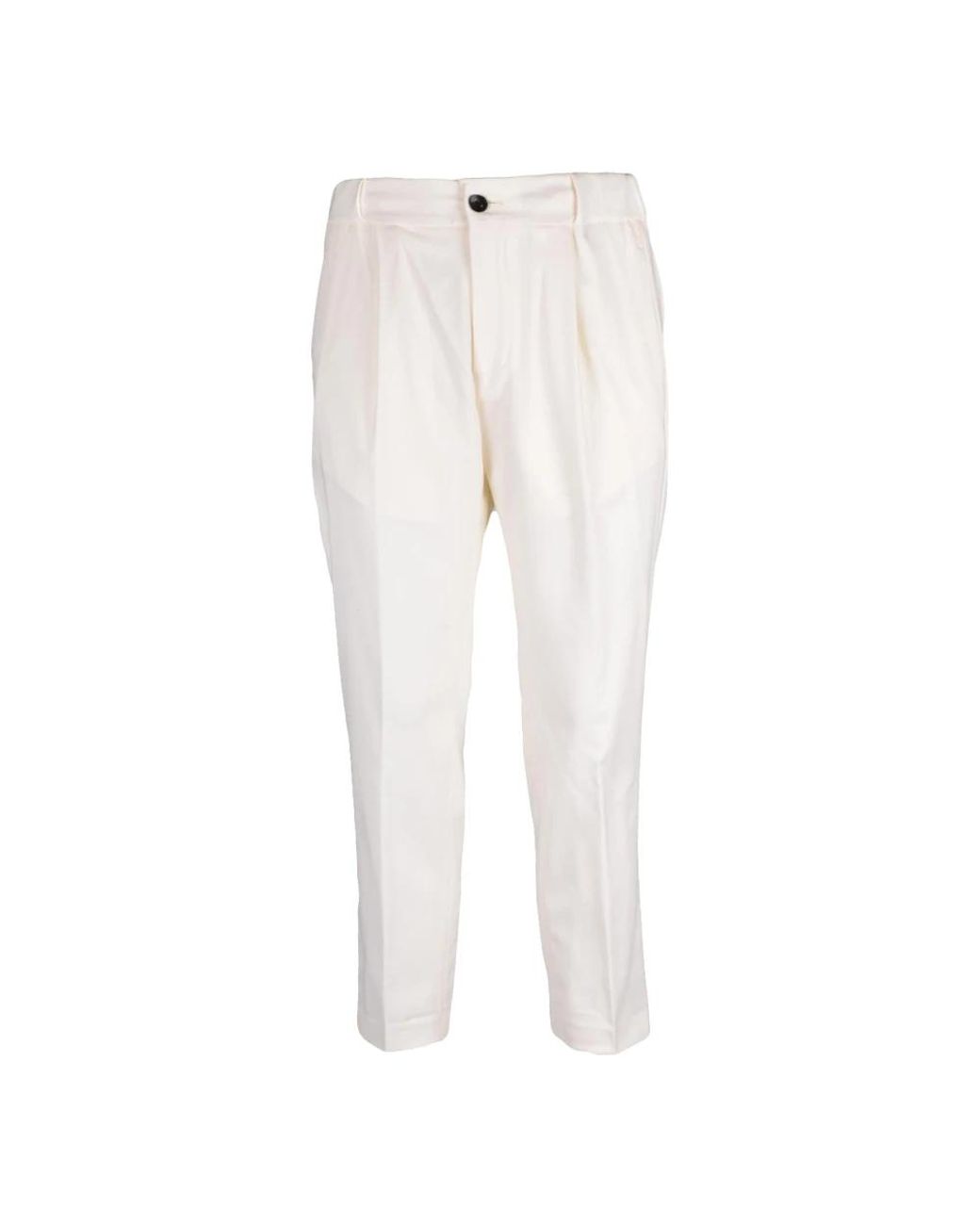 Michael Coal Natural Cropped Trousers for men