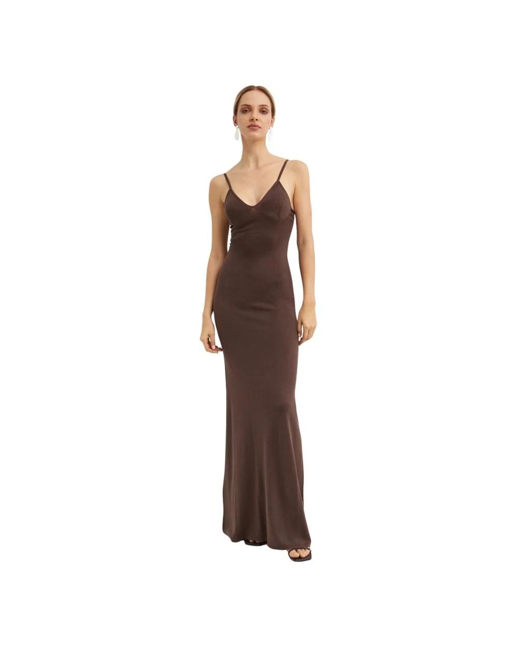 AYA MUSE Slip Maxi Jurk in het Brown