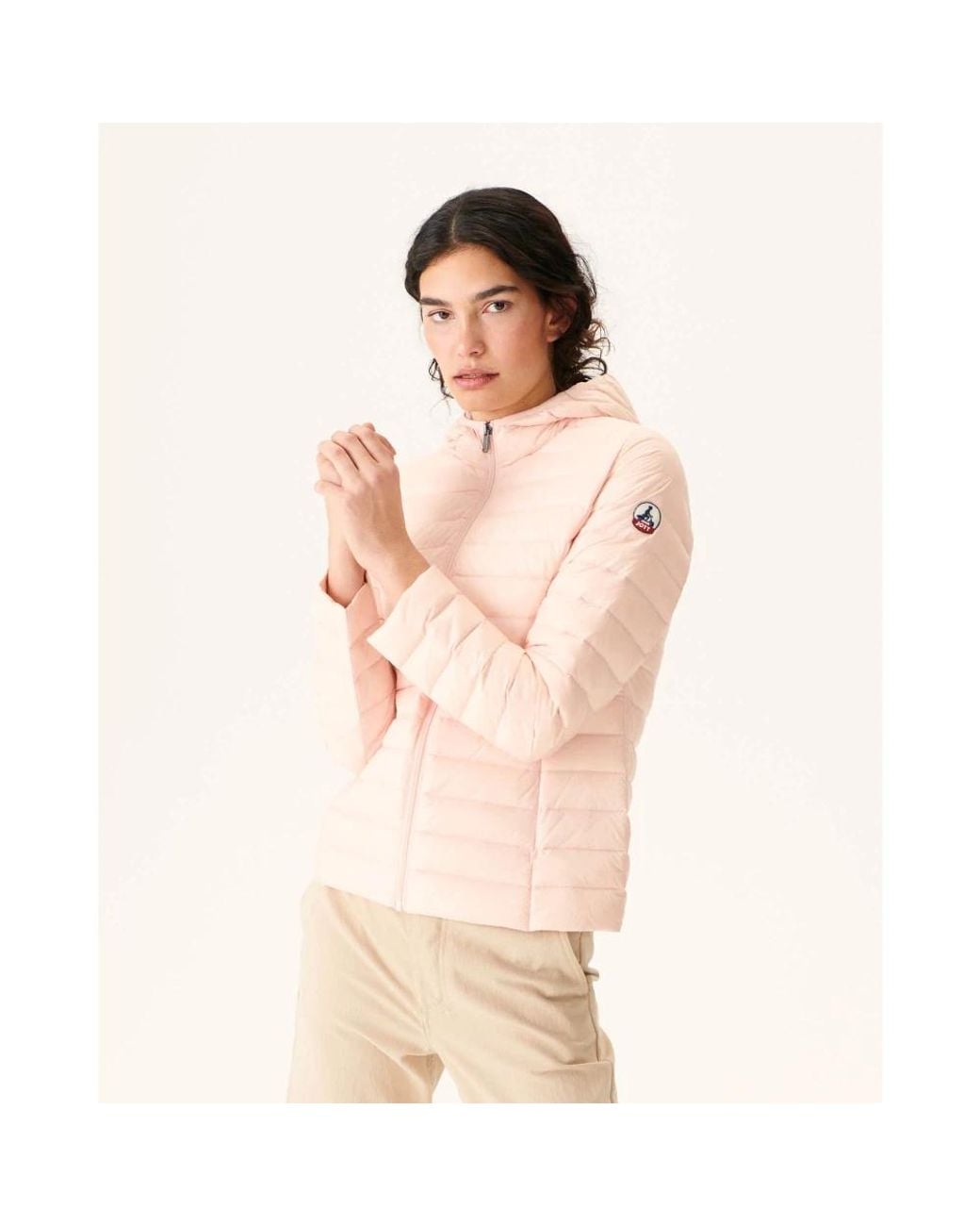 J.O.T.T Jassen ,Roze ,Leer Cloe Hooded Down Jacket in het Pink