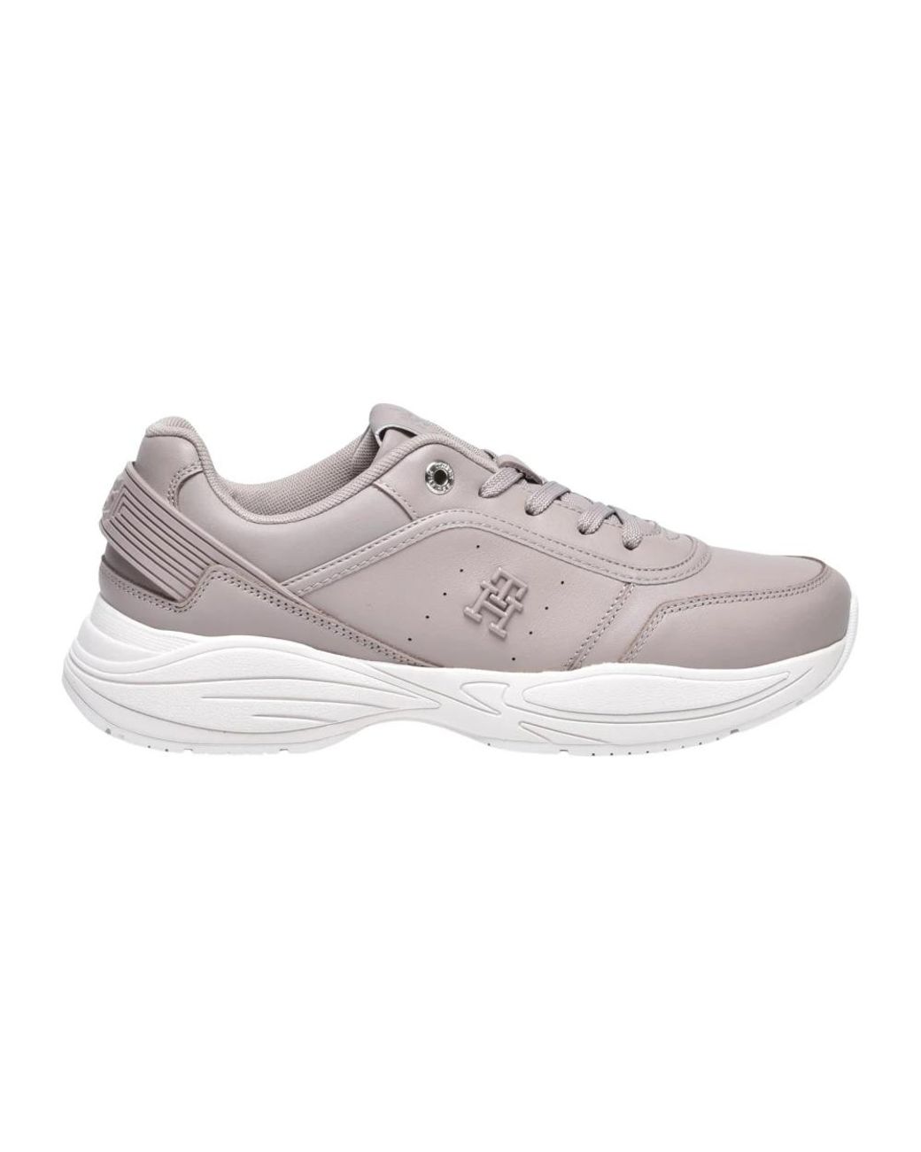 Tommy Hilfiger Gray Padded Tech Heel Runner Sneakers