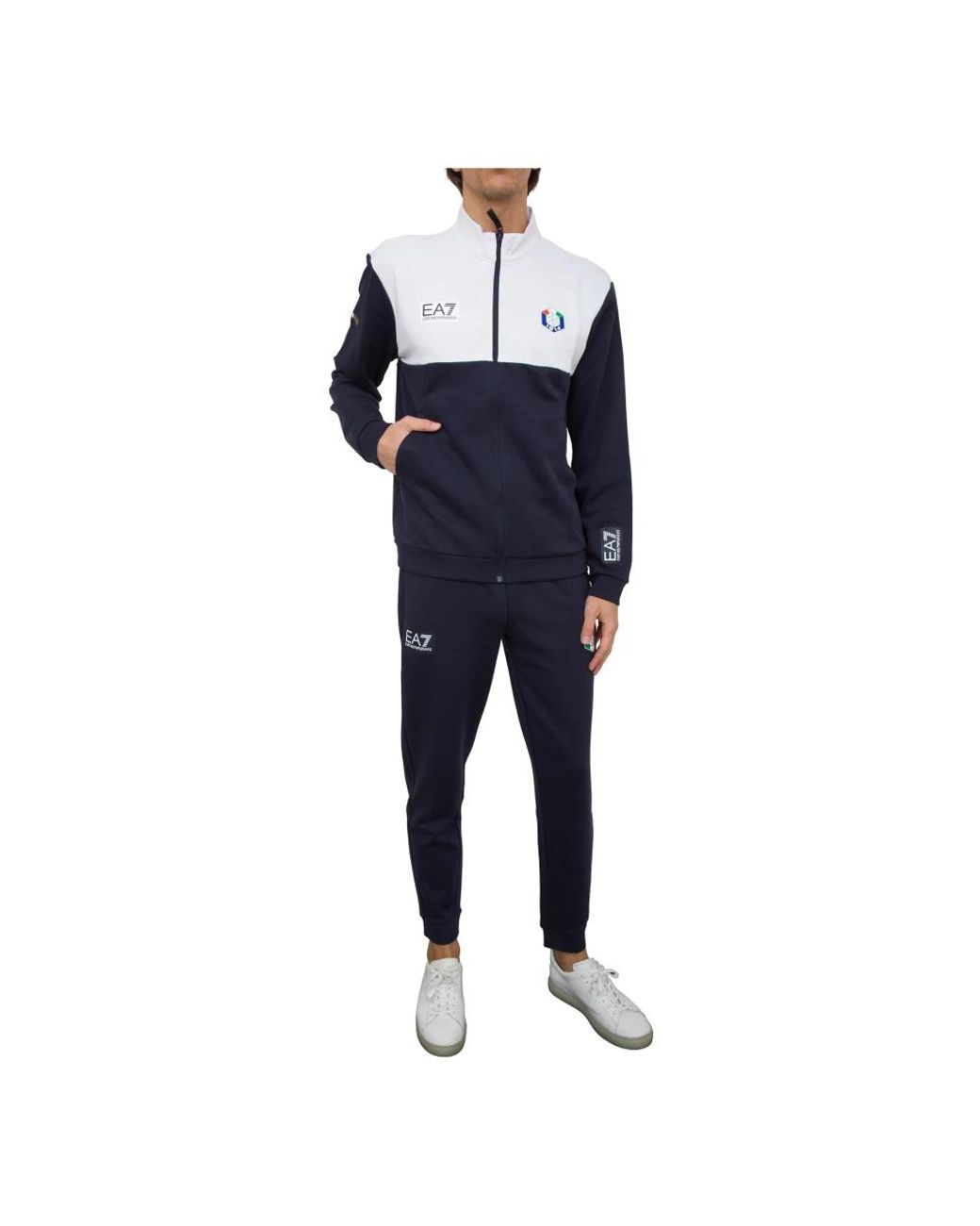 EA7 Blue Zip-Throughs for men