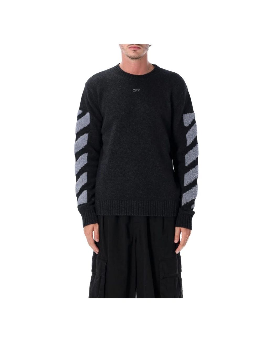 Off-White c/o Virgil Abloh Black Round-Neck Knitwear for men