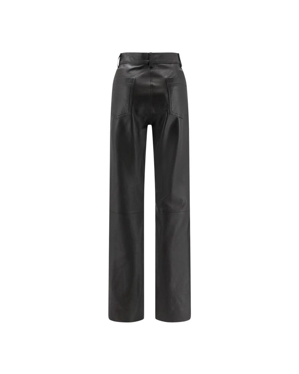 Alysi Black Leather Trousers