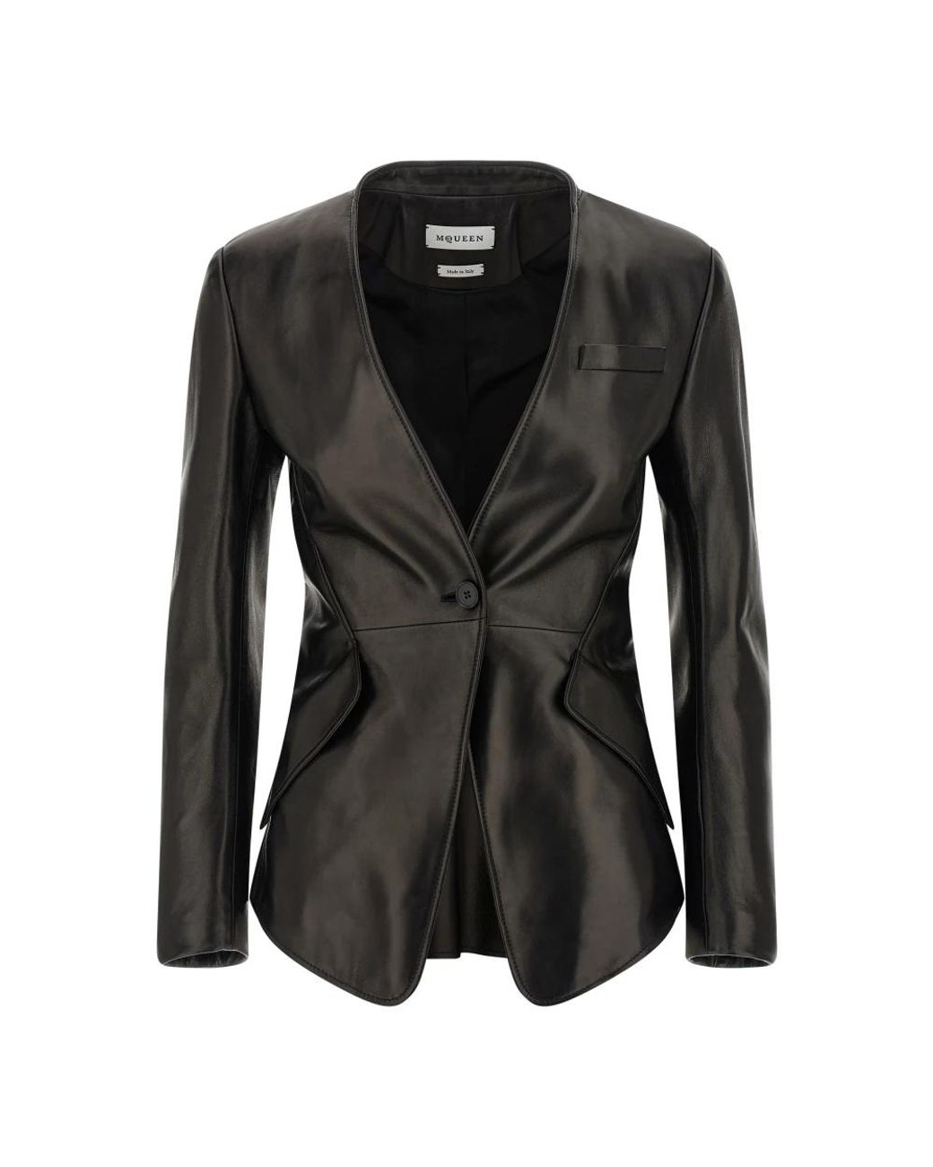 McQueen Black Leather Jackets