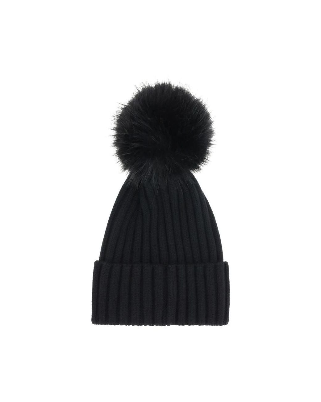 Moncler Black Wool Pom Pon Hat