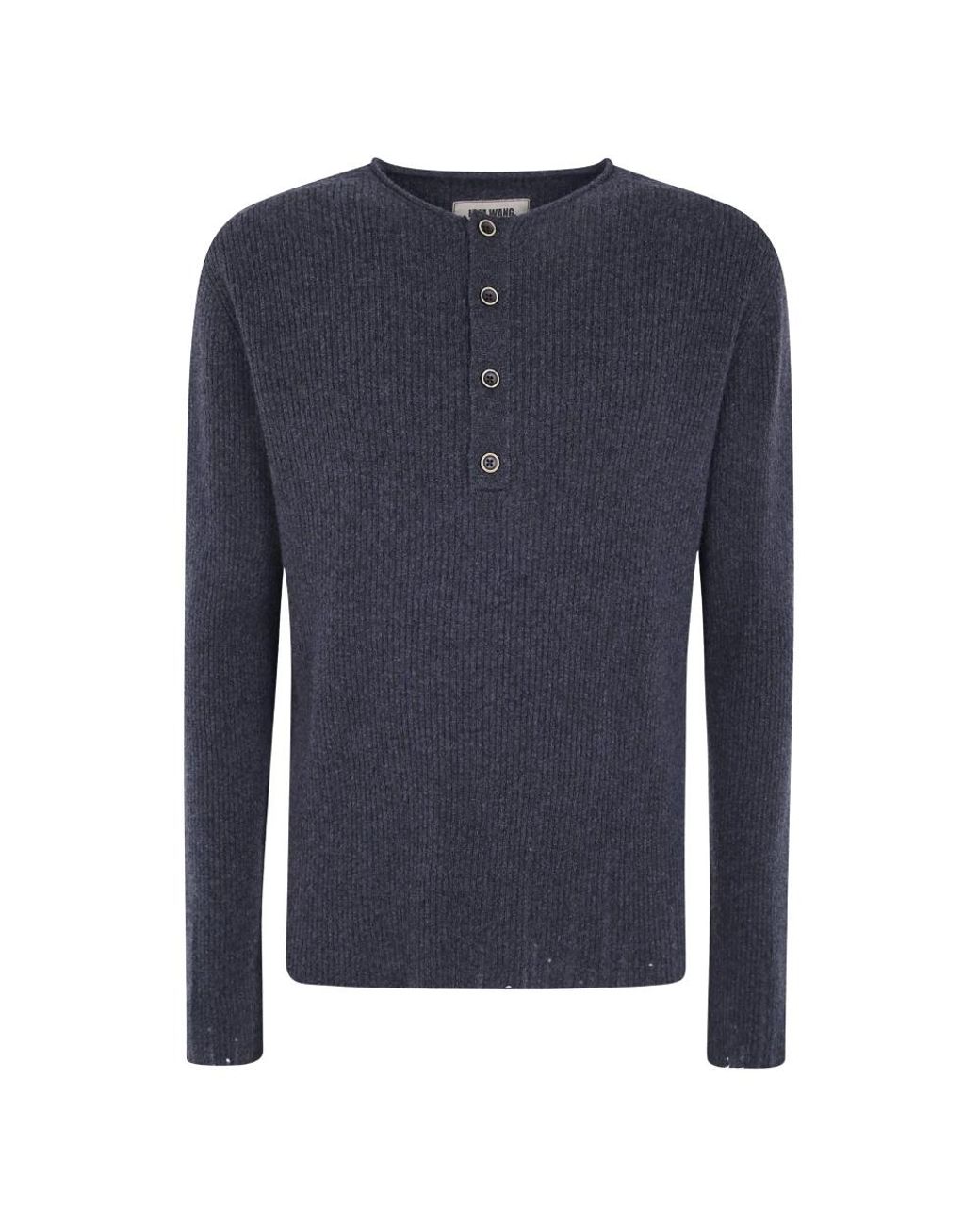Uma Wang Round-Neck Strickwaren in Blue für Herren