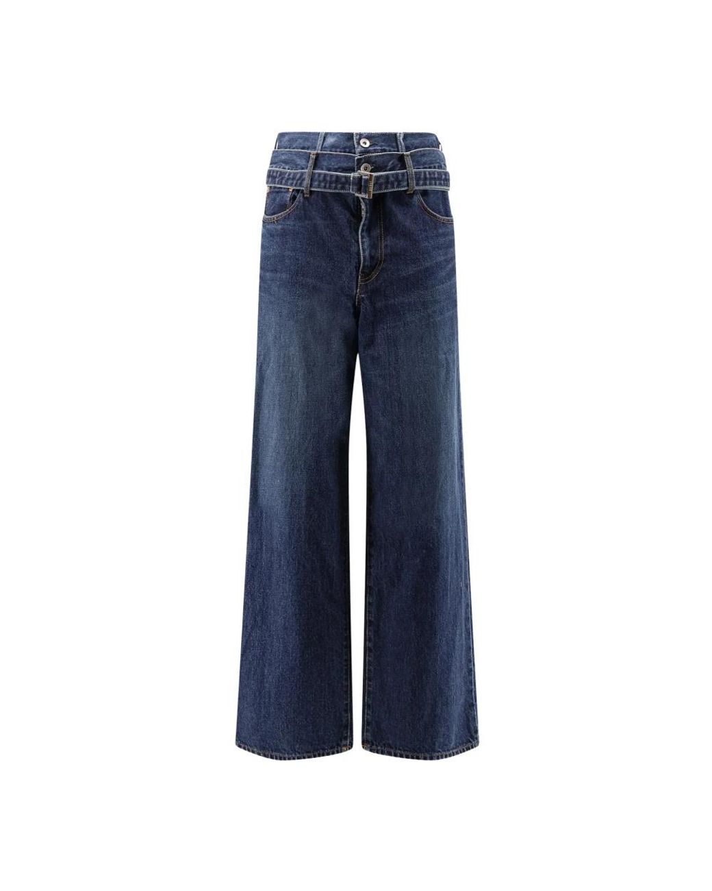 Sacai Blue Wide Jeans for men