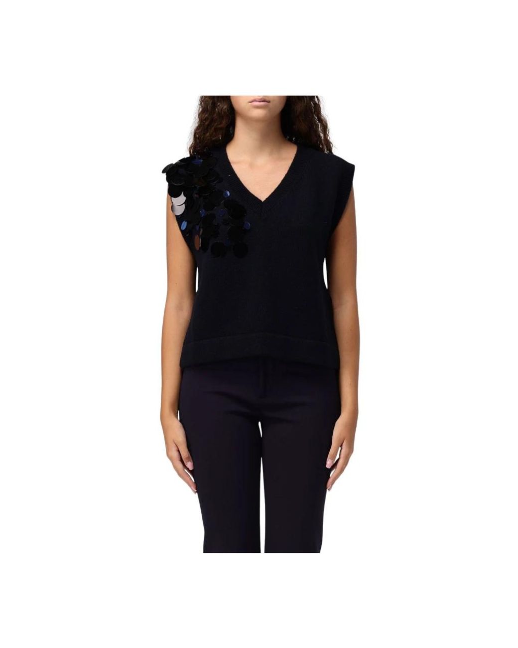 Liviana Conti Black Sleeveless Jumpers