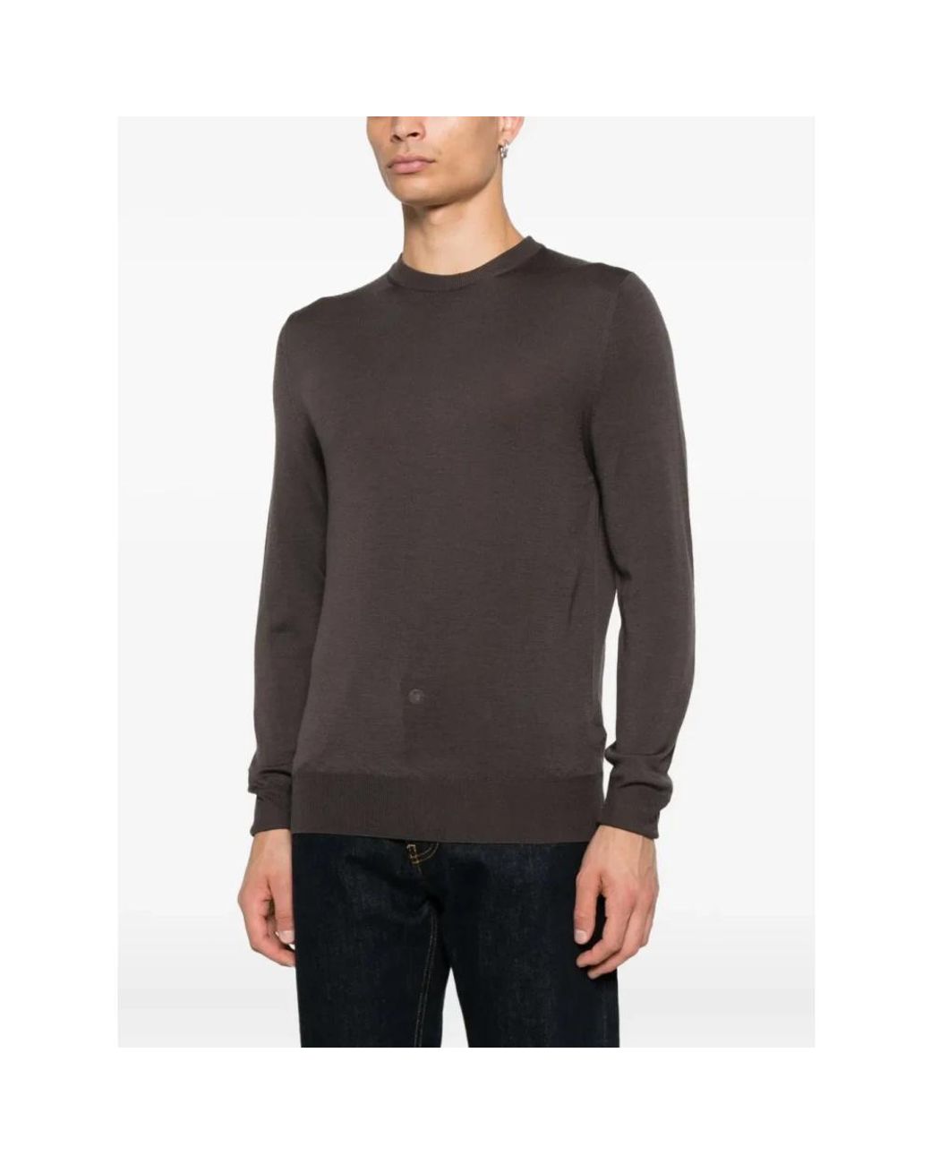 Canali Black Round-Neck Knitwear for men