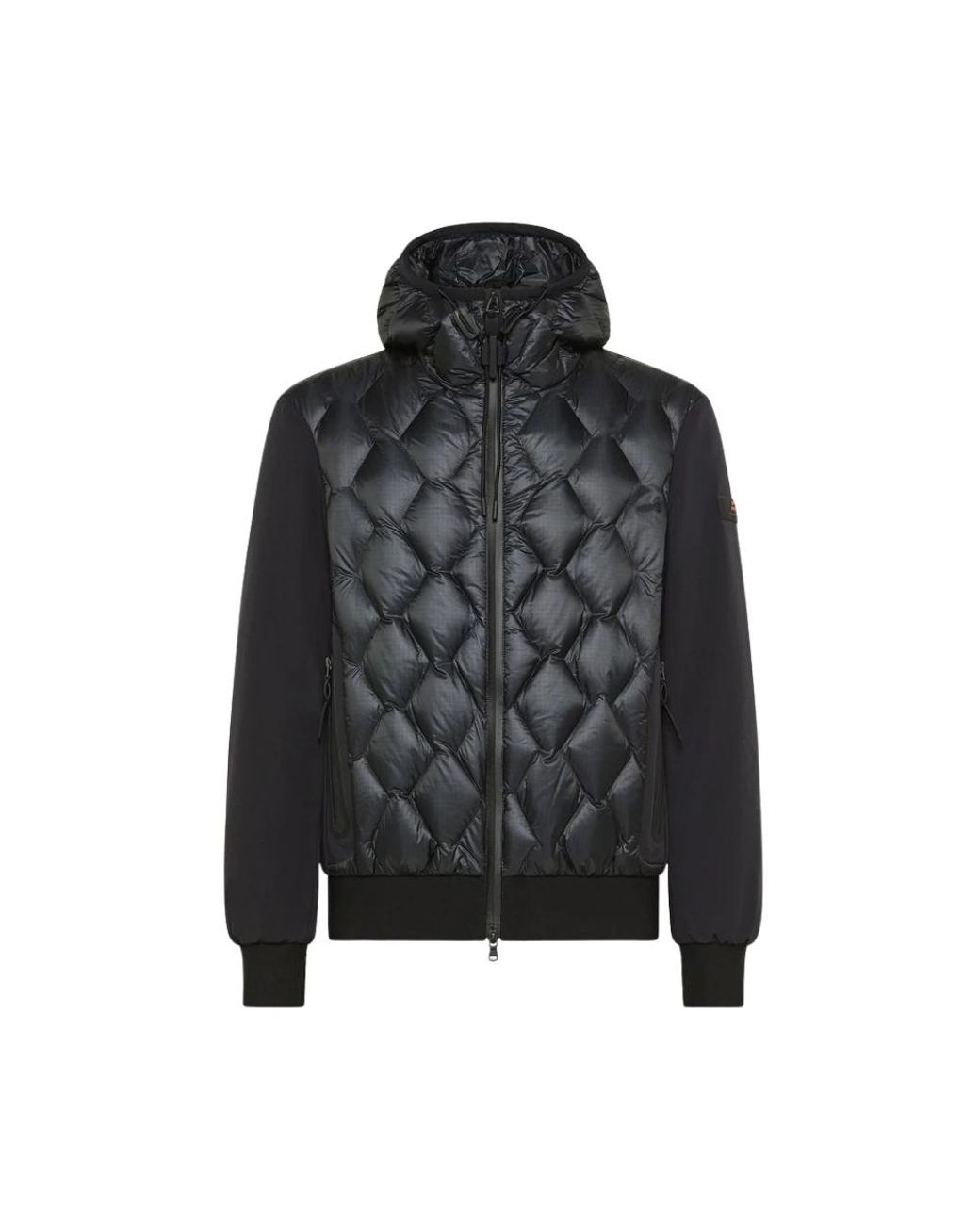Peuterey Jassen ,Blauw ,Nylon Urban Bomberjack Met Geometrisch Quilt in het Black voor heren