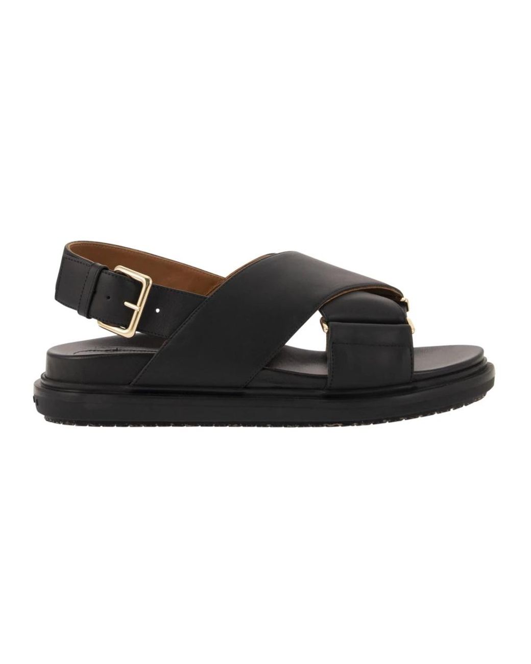 Marni Black Flat Sandals