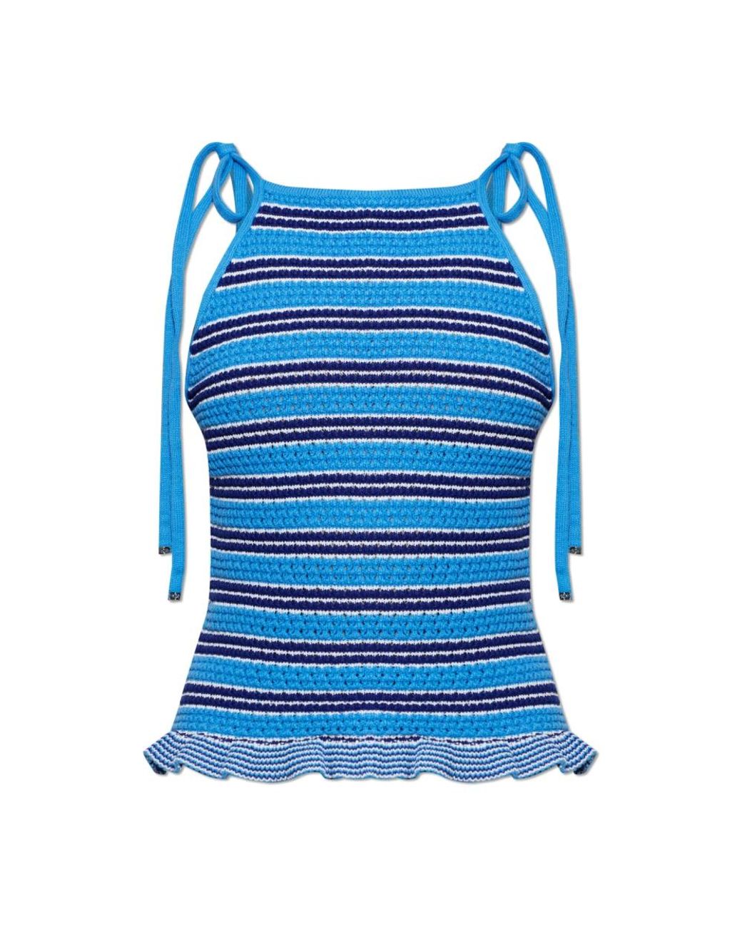 Ganni Backless Top in het Blue