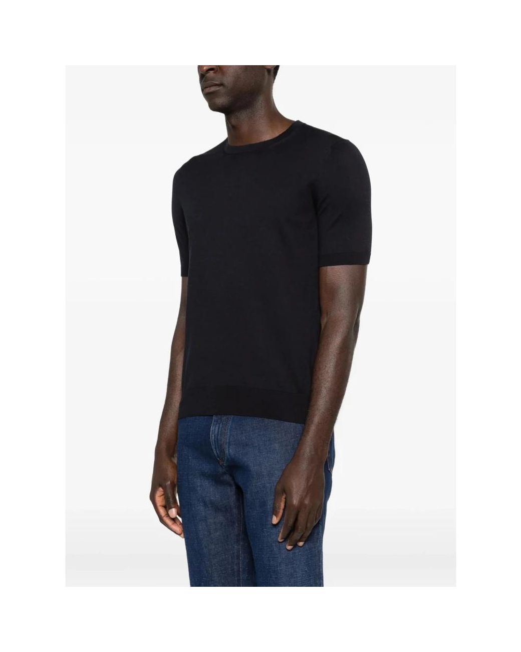Gran Sasso Black Round-Neck Knitwear for men