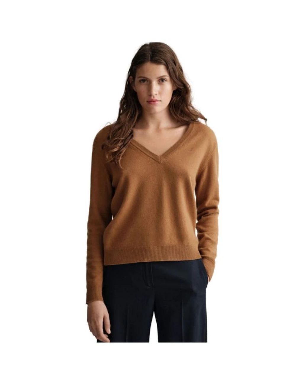 Gant Brown V-Neck Knitwear