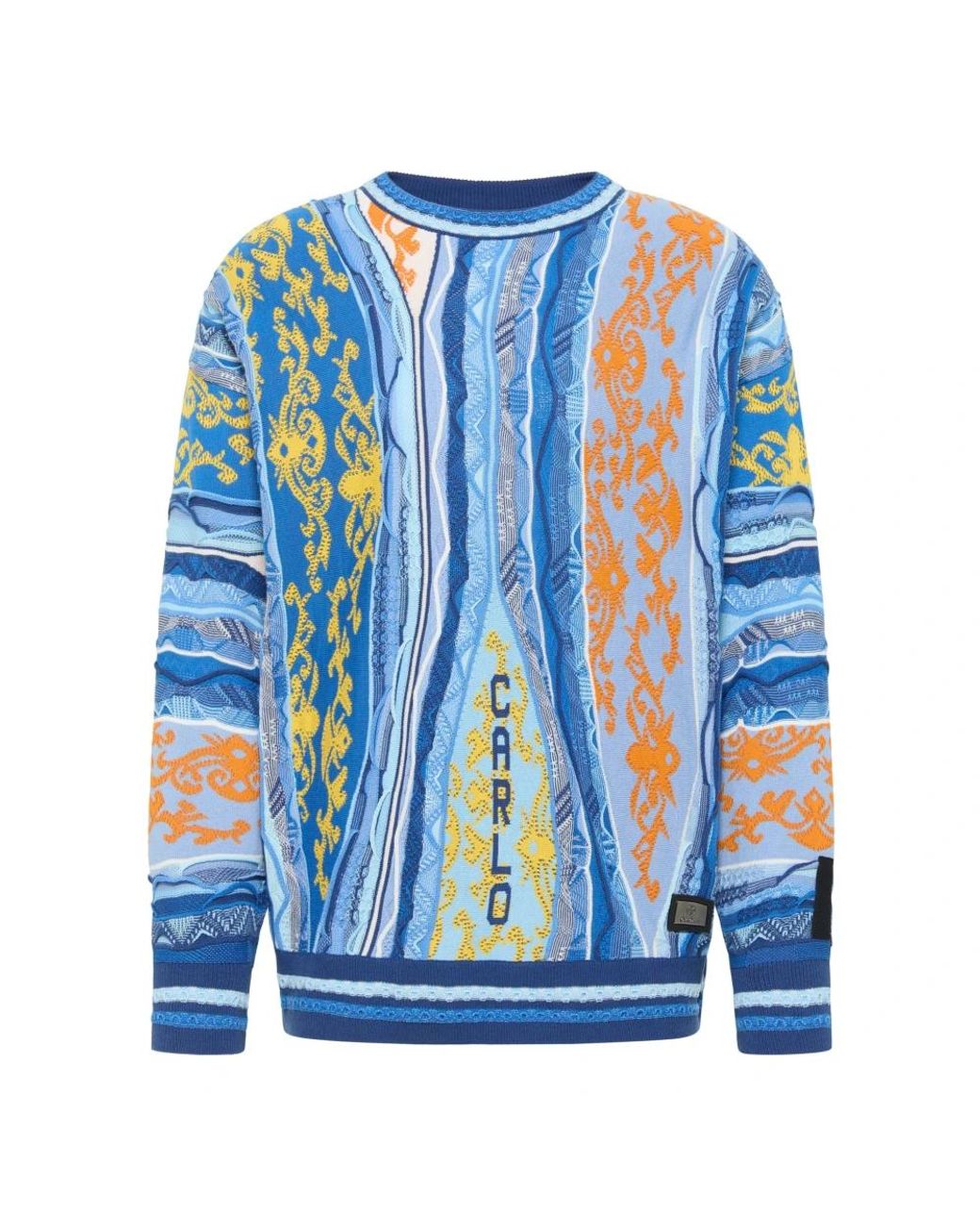 carlo colucci Blue Round-Neck Knitwear for men