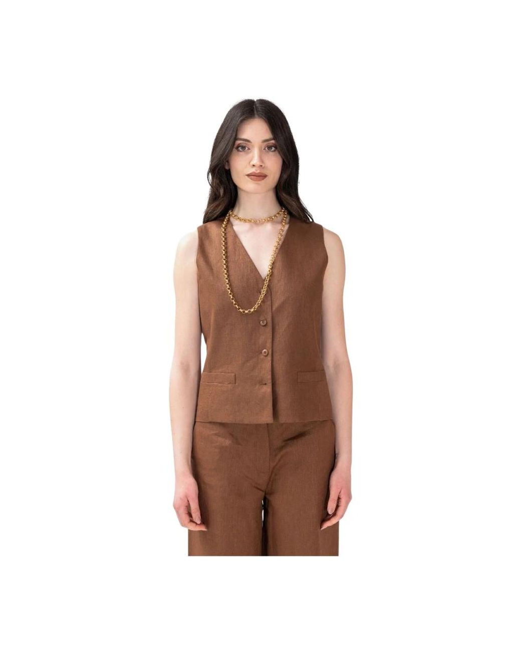 Max Mara Brown Waistcoats
