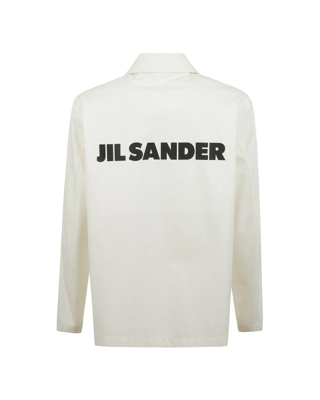 Jil Sander Jassen ,Katoen Lichte Katoenen Jas Met Bedrukt Logo in het White voor heren