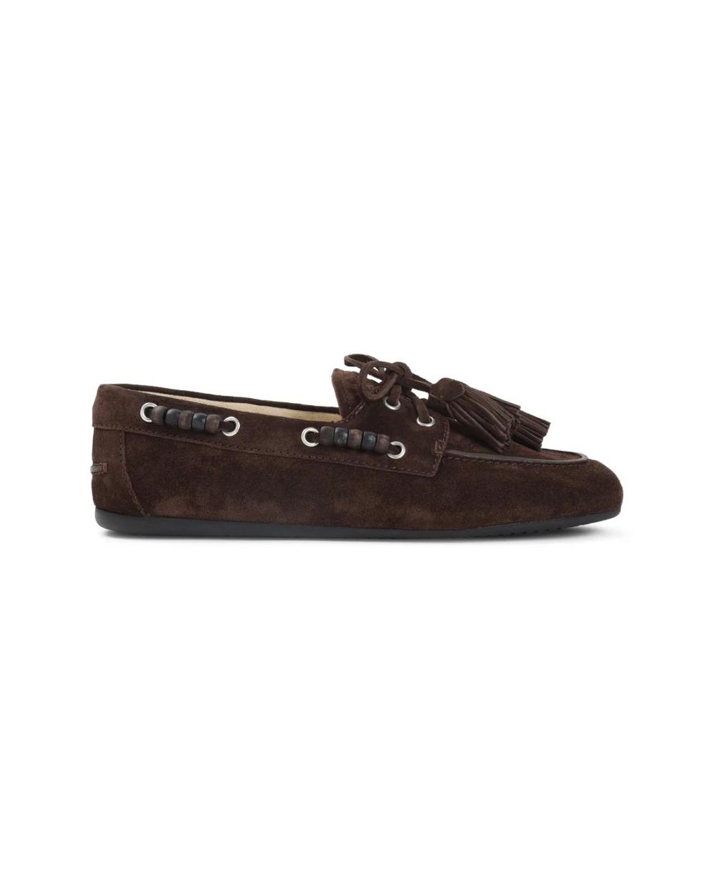 Miu Miu Brown Moro Suede Leather Loafer