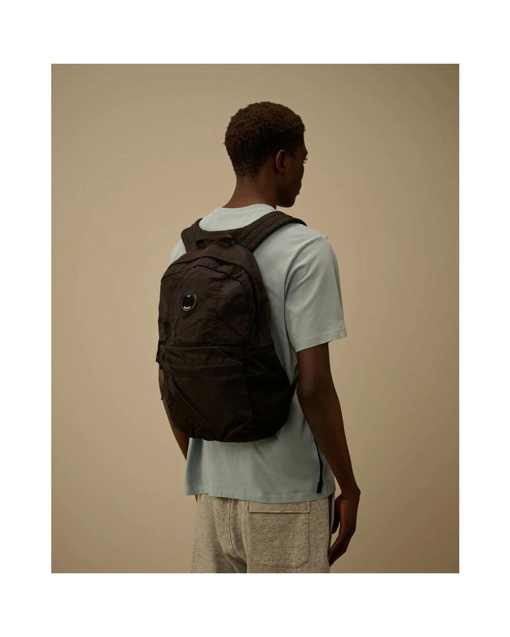 C P Company Black Backpacks for men