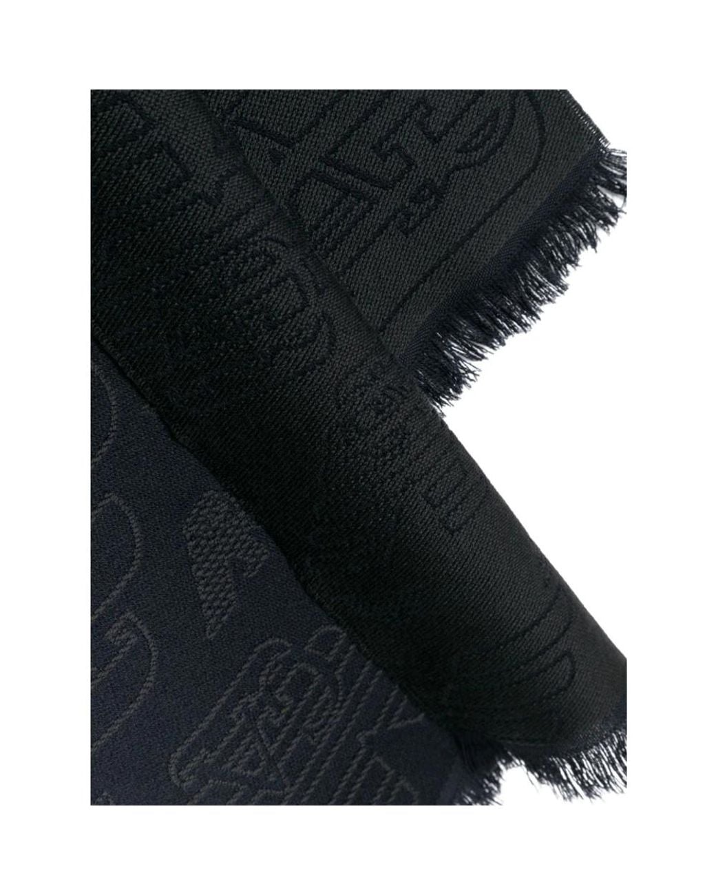 Emporio Armani Black Winter Scarves for men