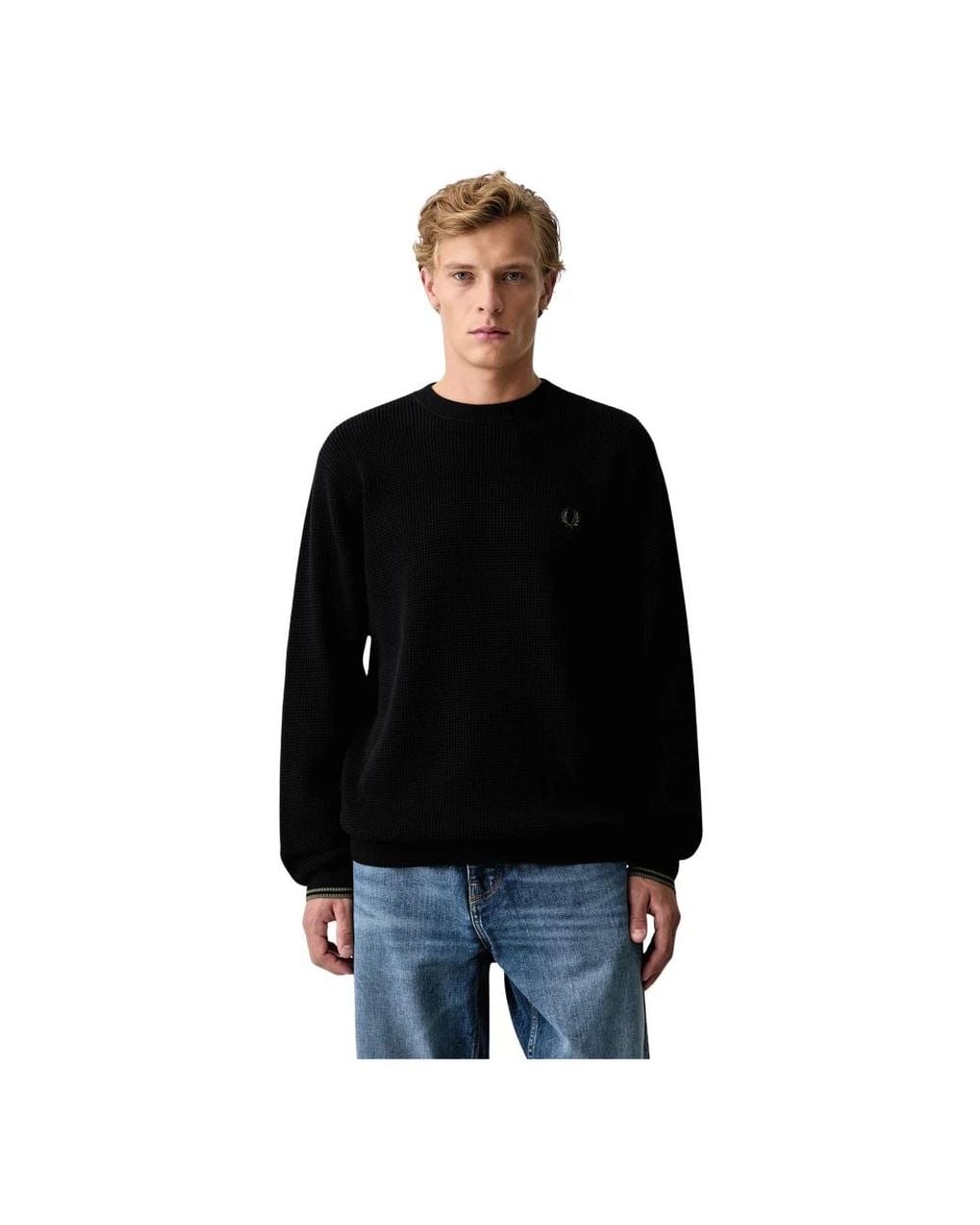 Fred Perry Round-Neck Strickwaren in Black für Herren
