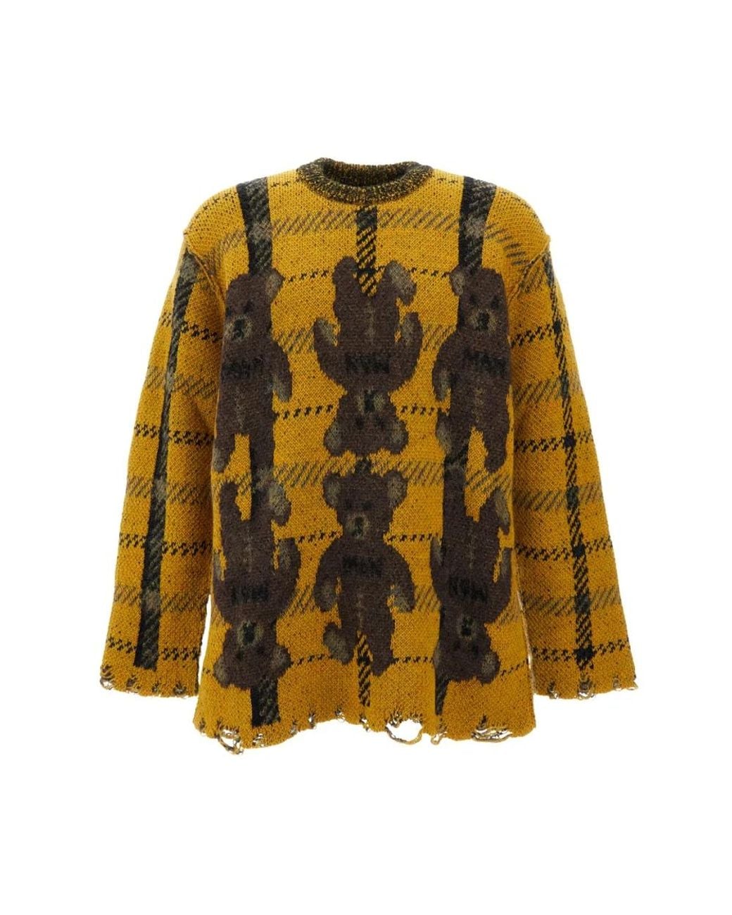 Junya Watanabe Yellow Round-Neck Knitwear for men