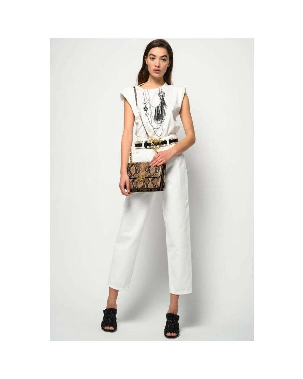Pinko White Loose-Fit Jeans