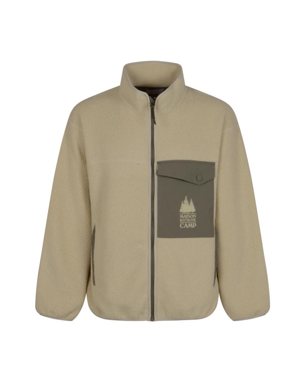 Maison Kitsuné Hoodies & Sweatvesten ,Polyester Casual Fleece Jacket in het Green voor heren