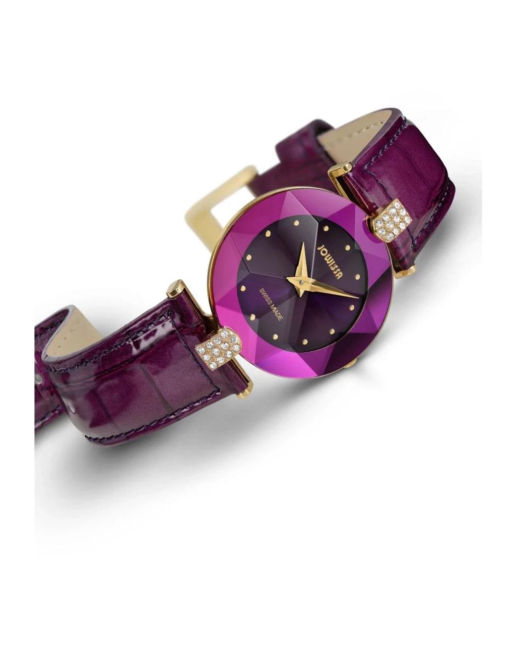 JOWISSA Purple Stone-Set Case Quartz Watch