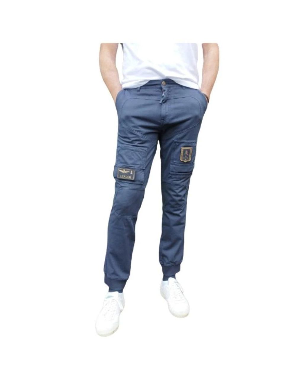 Aeronautica Militare Blue Slim-Fit Trousers for men