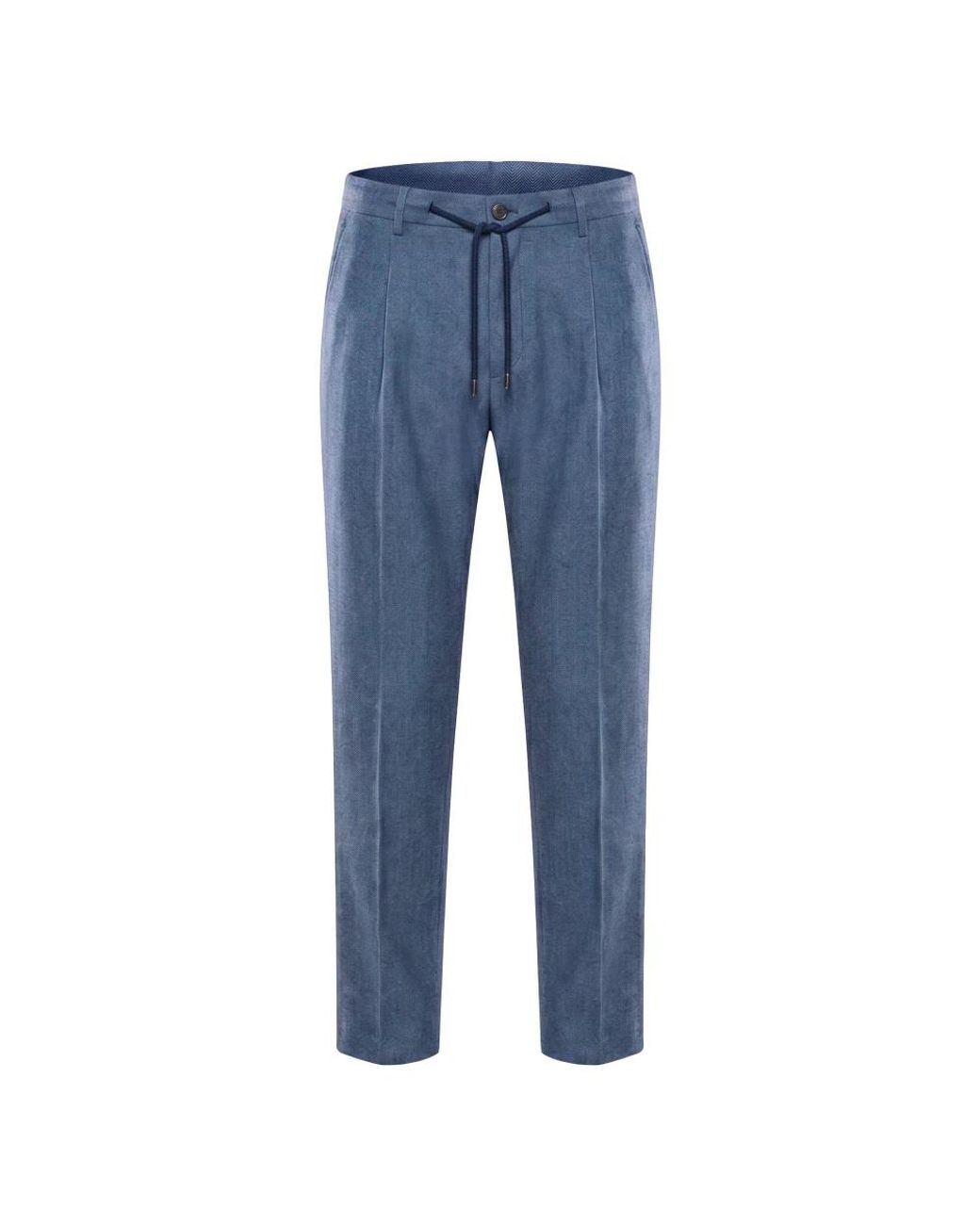 Moorer Blue Straight Trousers for men