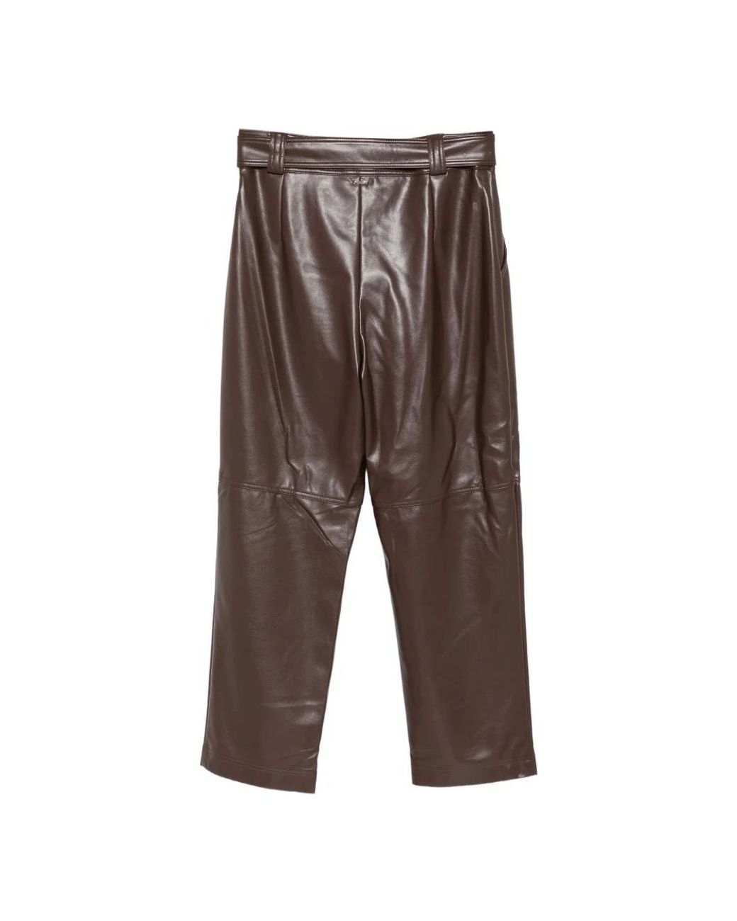 Twinset Brown Leather Trousers
