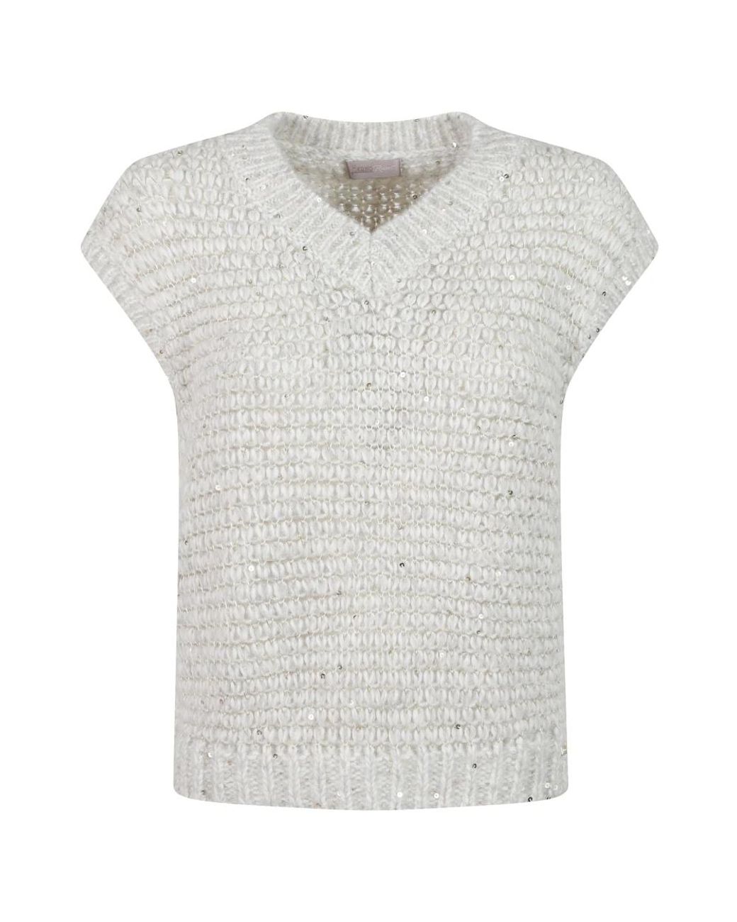 Herno White V-Neck Knitwear