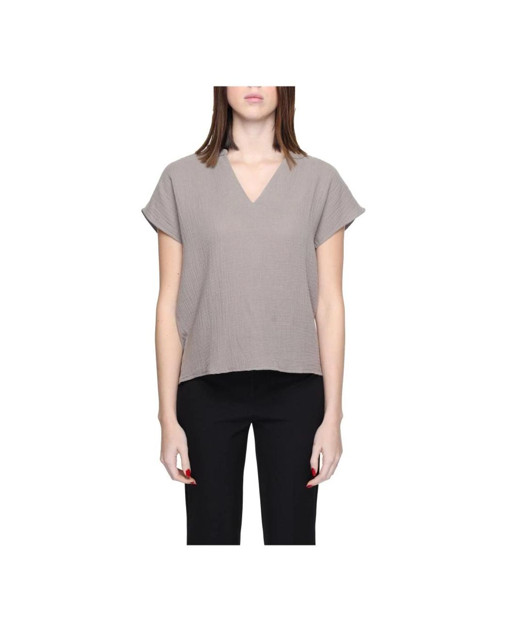 Jacqueline De Yong Gray Blouses