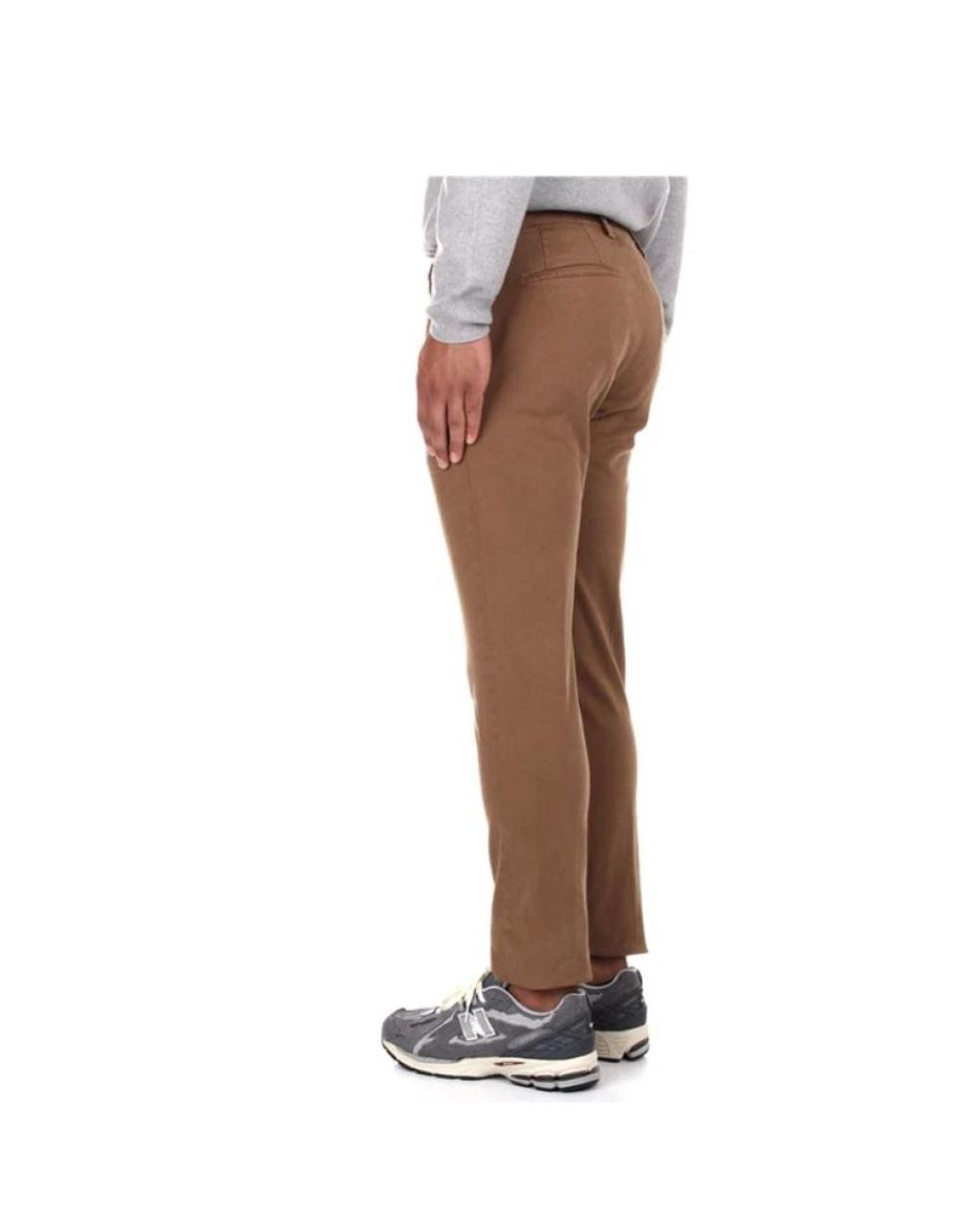 BRIGLIA Brown Slim-Fit Trousers for men