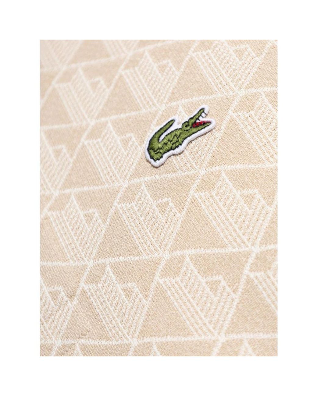 Lacoste Monogramm Jacquard Polo in Natural für Herren