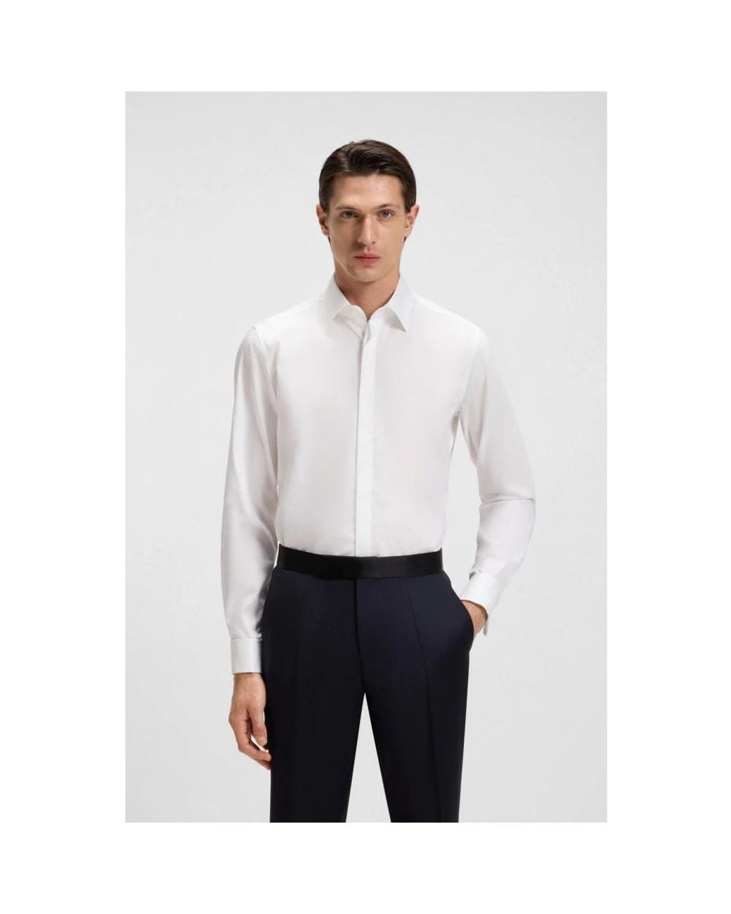 Boss White Formal Shirts for men