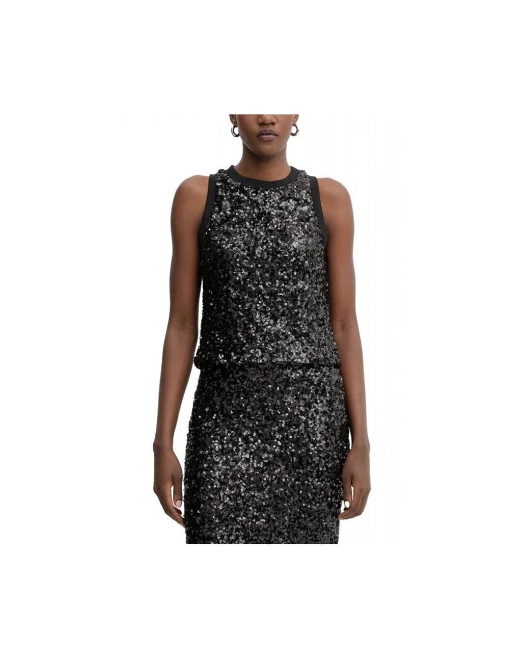 Marella Black Sleeveless Tops