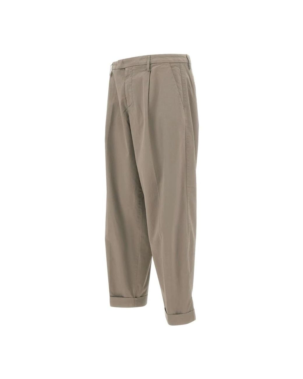 Dondup Gray Straight Trousers for men