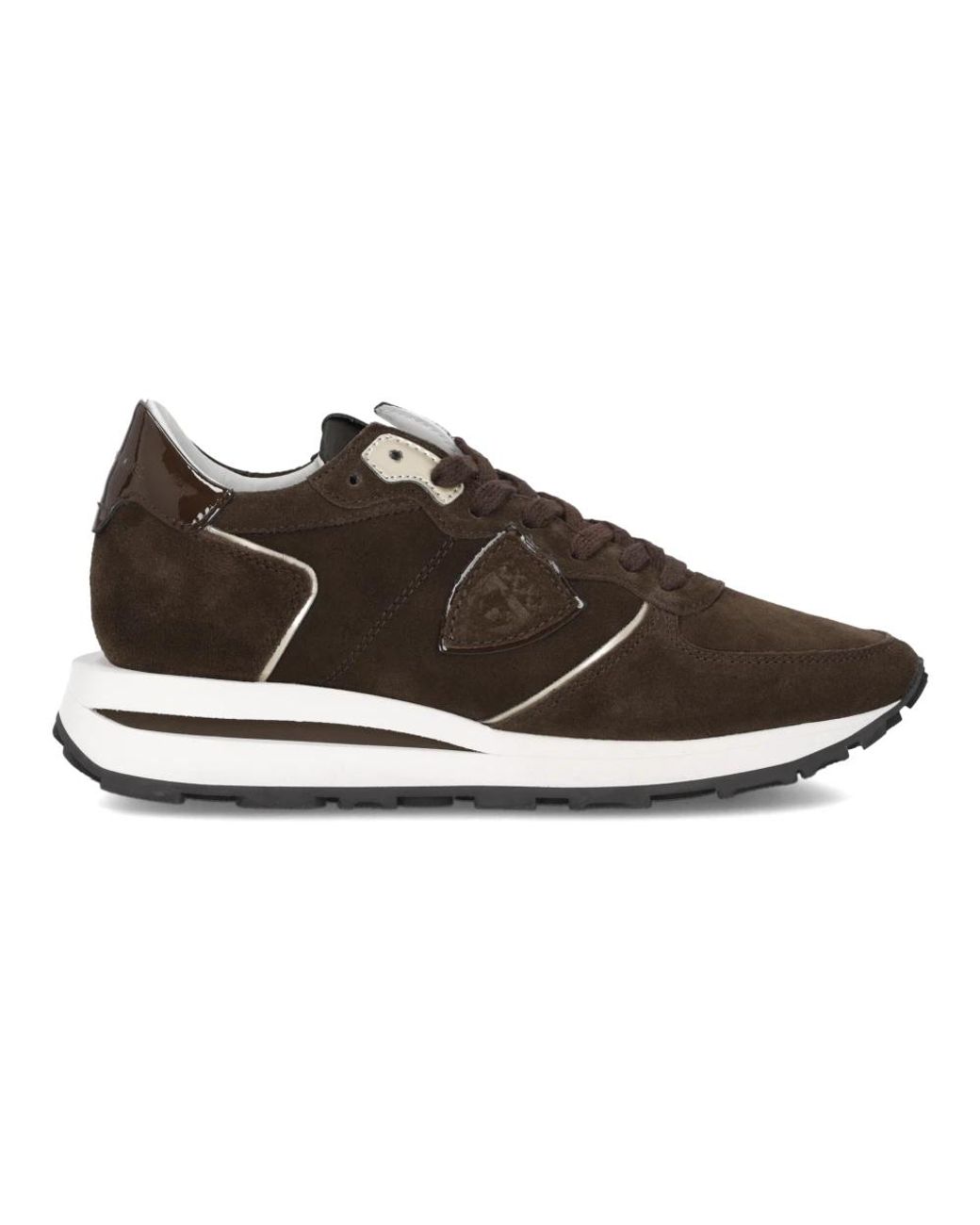 Philippe Model Schoenen ,Bruin ,Katoen Sneakers Trpx Haute Running in het Brown