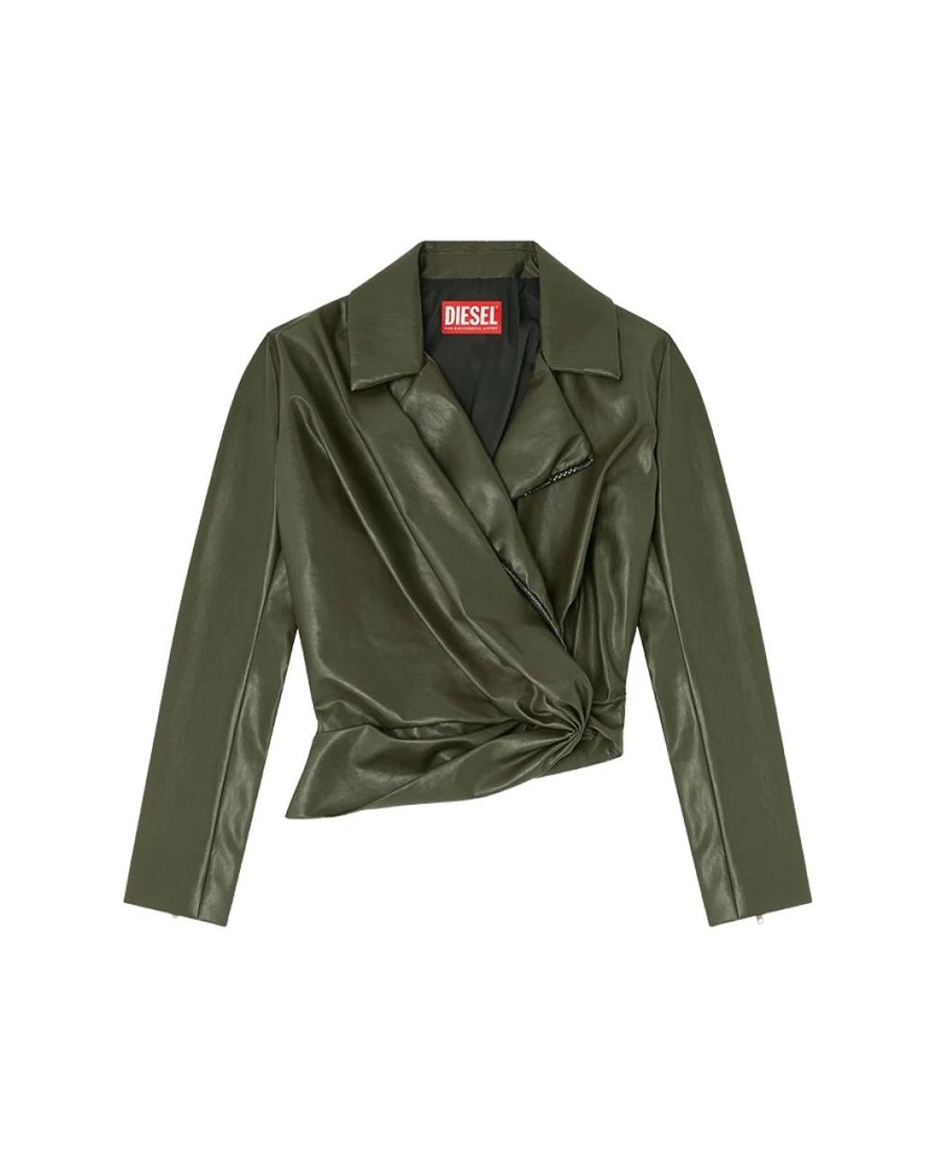 DIESEL Green Leather Jackets