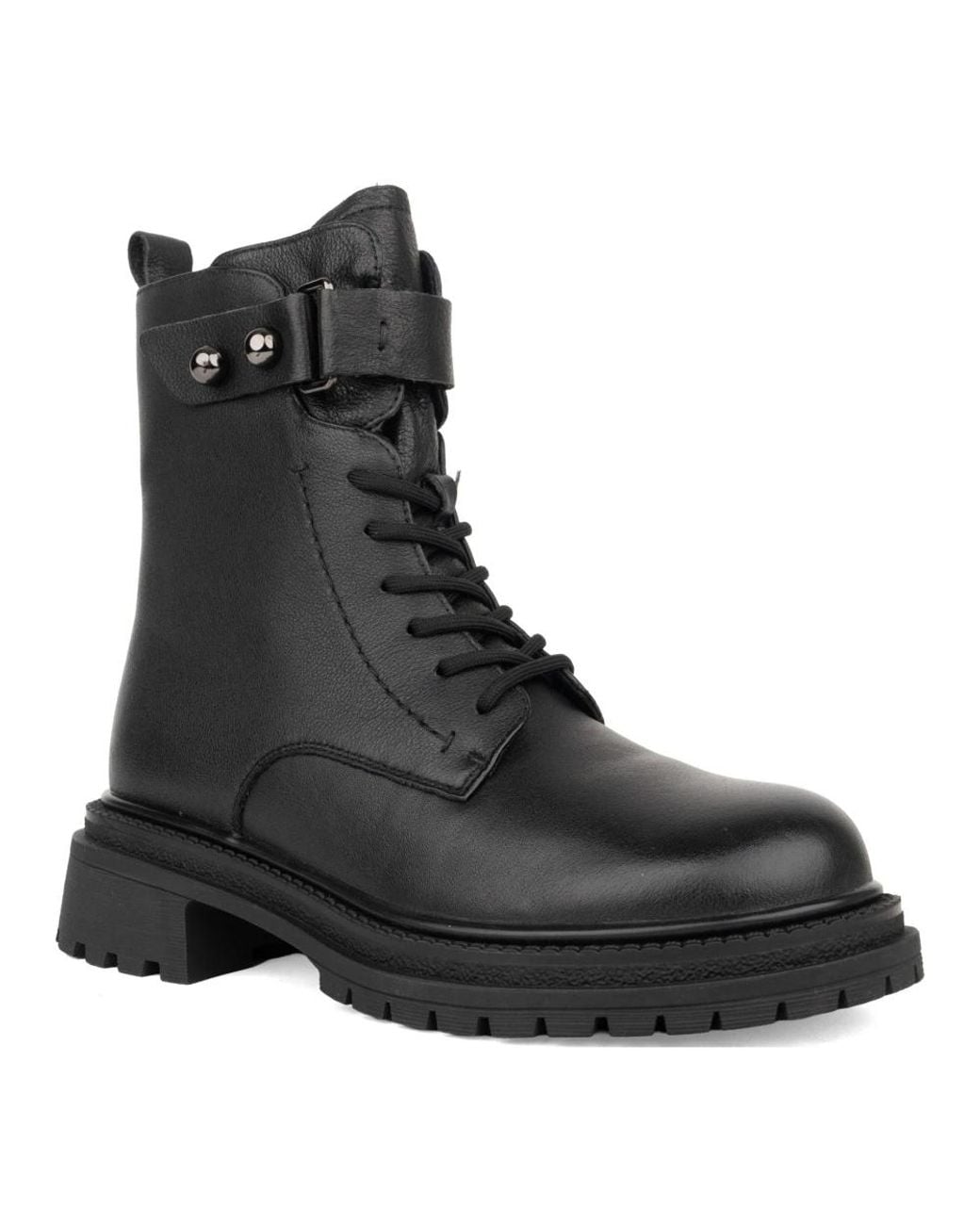 Linda Baumann Black Lace-Up Boots
