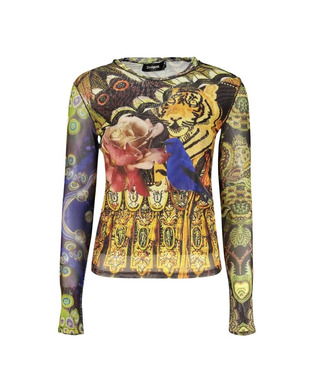 Desigual Yellow Long Sleeve T-Shirts